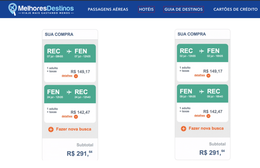 promocao de passagem para fernando de noronha 2018