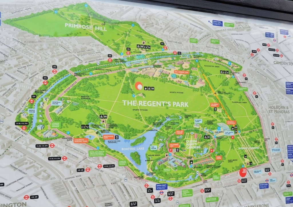 Mapa do Regent's Park