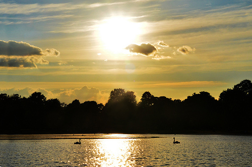 Por-do-sol em Kensigton Gardens, um dos Parques de Londres