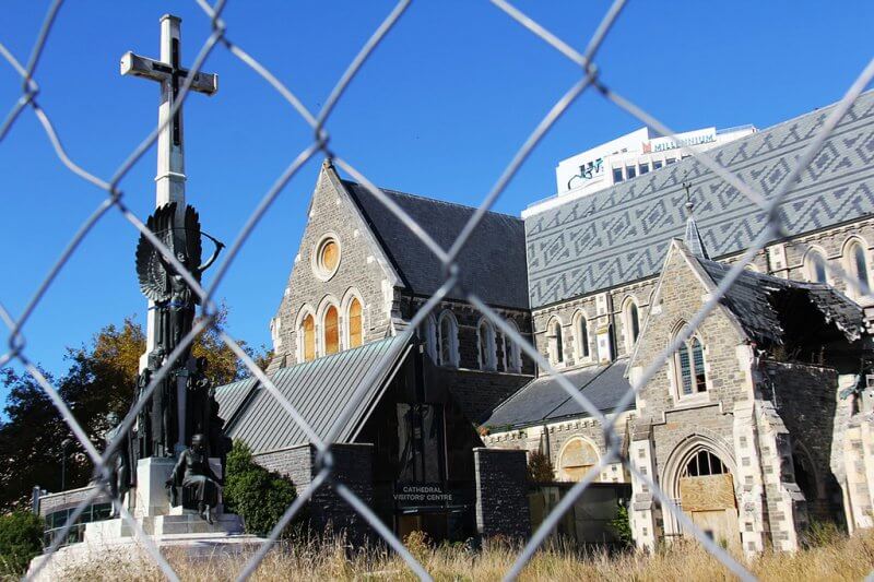 Catedral de Christchurch - Devastada pelo terremoto e não faz parte das atrações imperdíveis da cidade