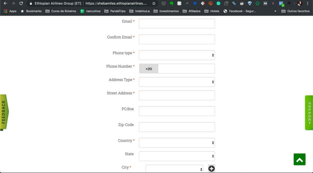 pontuar com ethiopian airlines e cadastrar na Sheba Miles