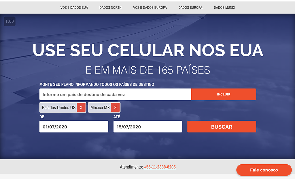 tela da EasySim4U com data e países que funciona o cupom de desconto