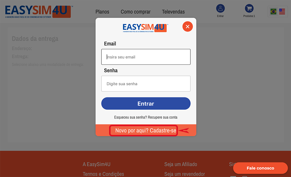 login conta easysim4u