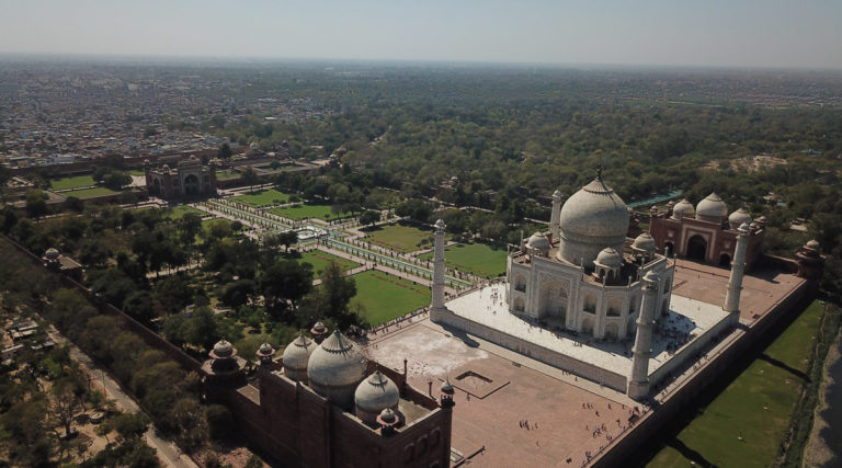 Vista aérea do Taj Mahal