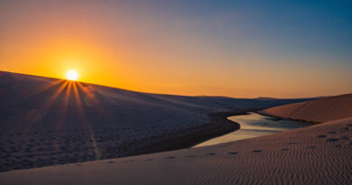 Lençóis Maranhenses durante a pandemia por do sol no parque nacional dos lençóis maranhenses