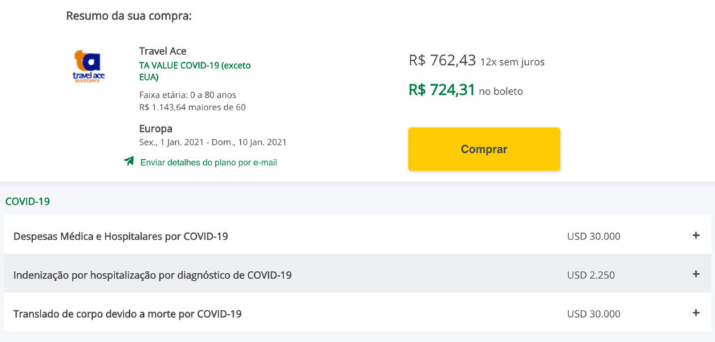 Seguro Viagem com a Travel Ace com cobertura para Covid