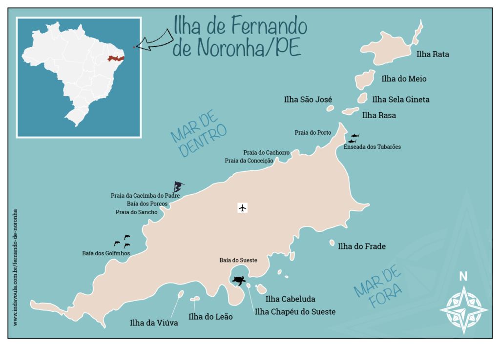 mapa fernando de noronha