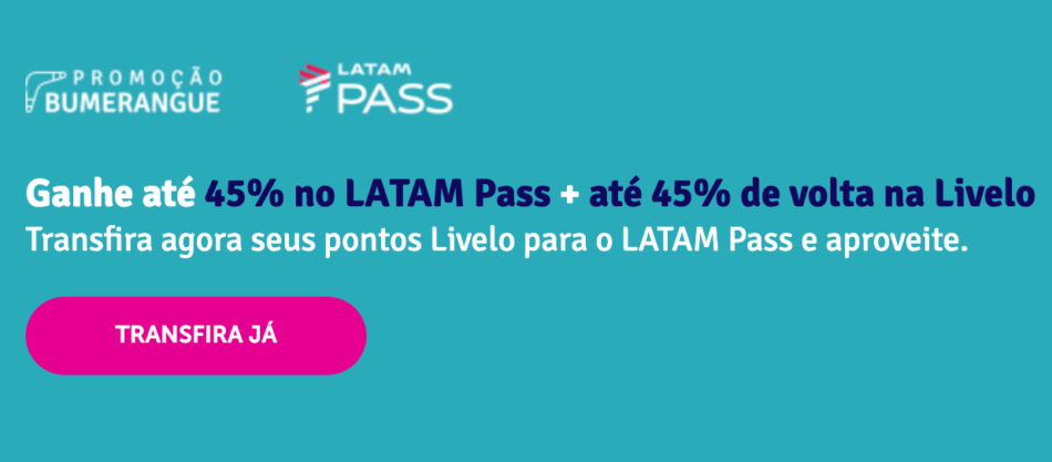 Promoção Livelo e Latam Pass -