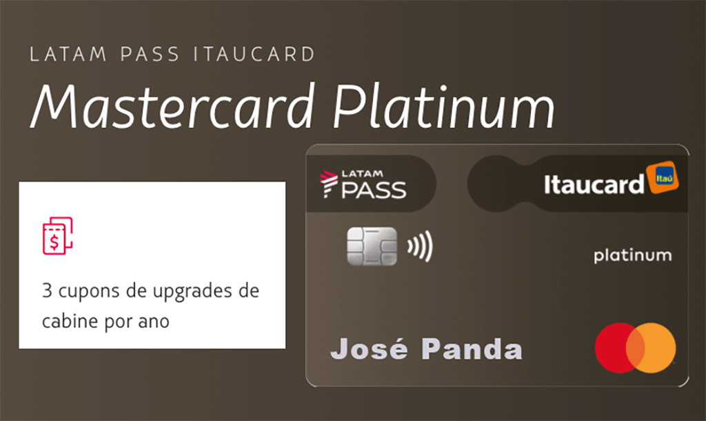 Cartao Latam Pass itaucard com cupons para upgrade de cabine