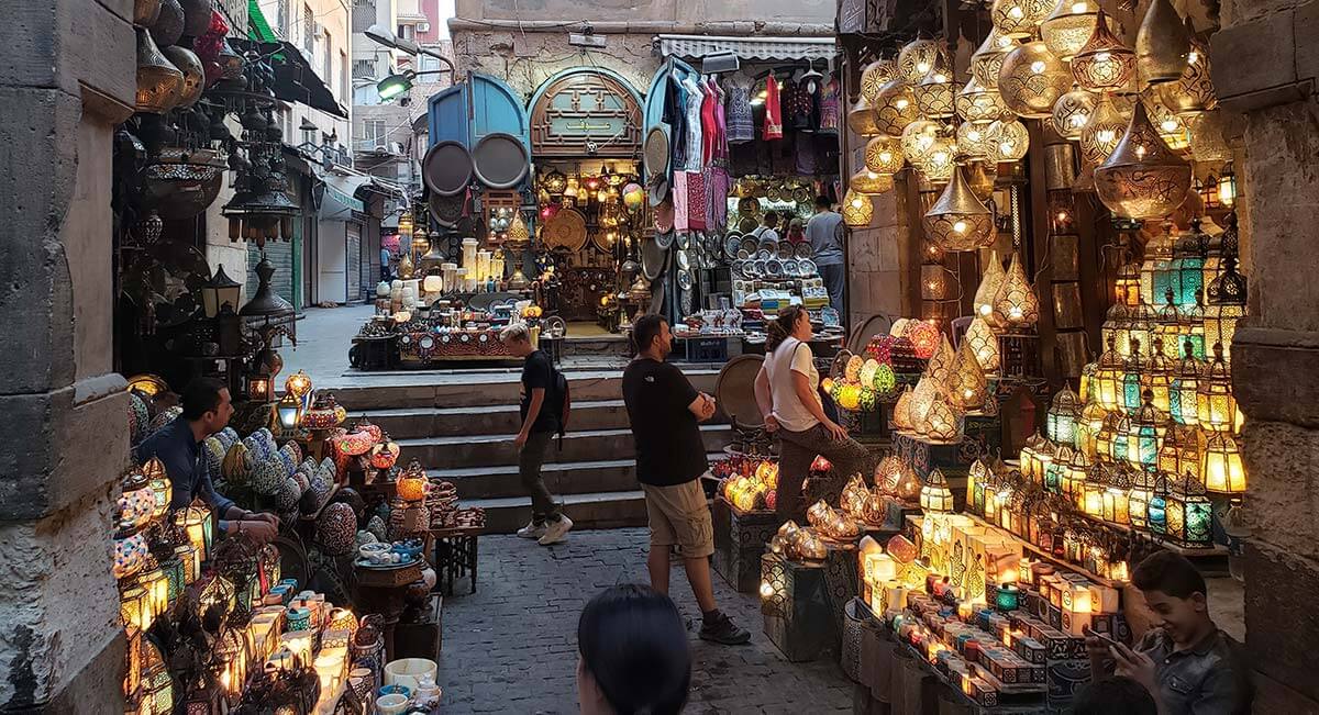 mercado na cidade de Cairo, Egito