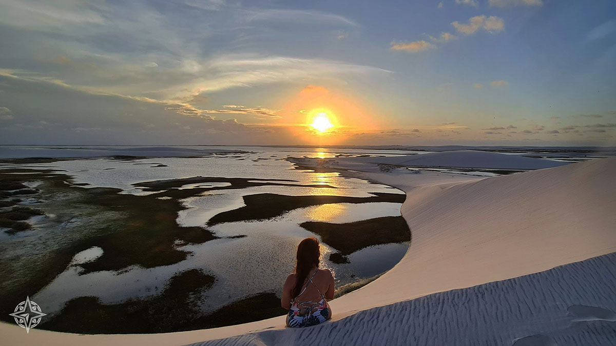 por do sol no circuito ponta verde em santo amaro, lençóis maranhenses