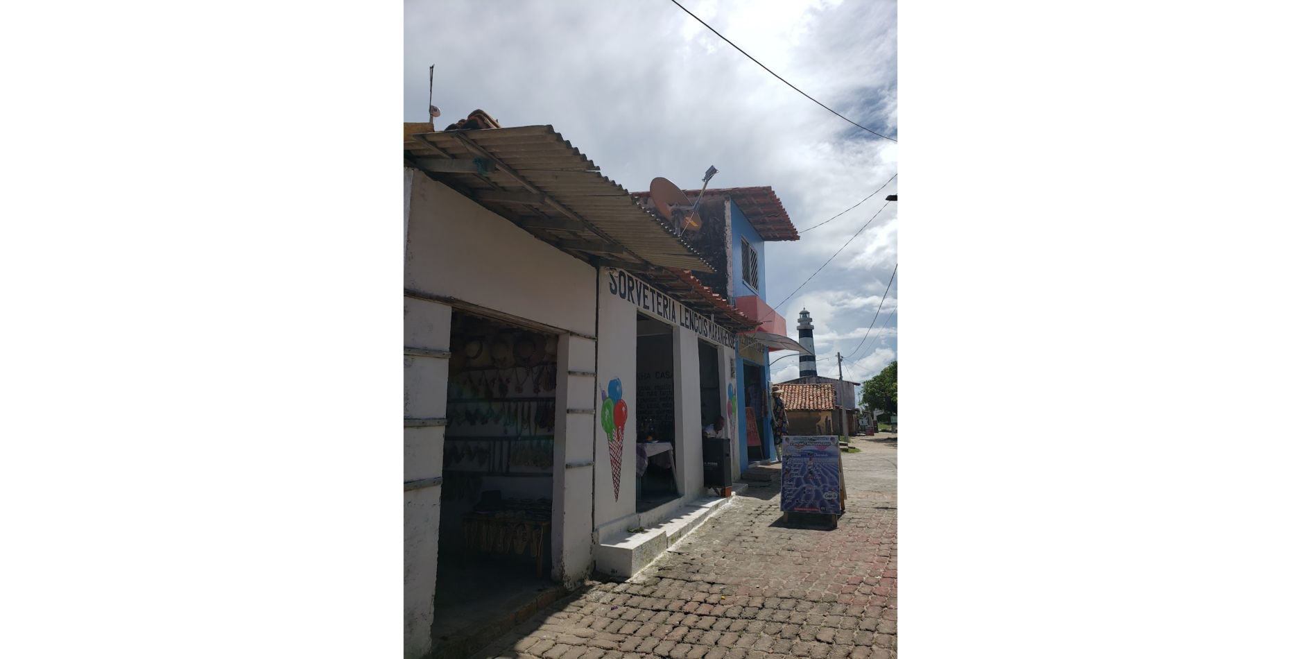 Não tem venda da dona Núbia em Mandacaru Maranhao, mas tem sorveteria. Novela Travessia - Cidade de Brisa no Maranhão